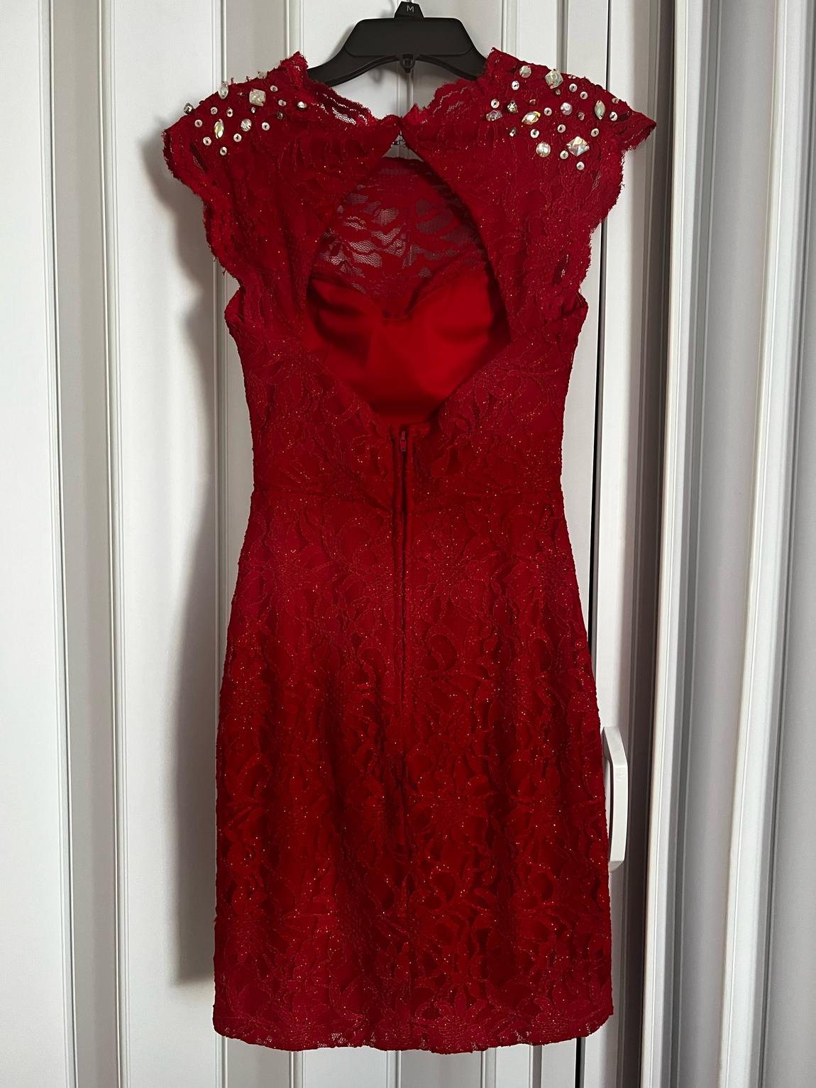 Kodi Kristopher Size 2 Pageant Lace Red Cocktail Dress on Queenly