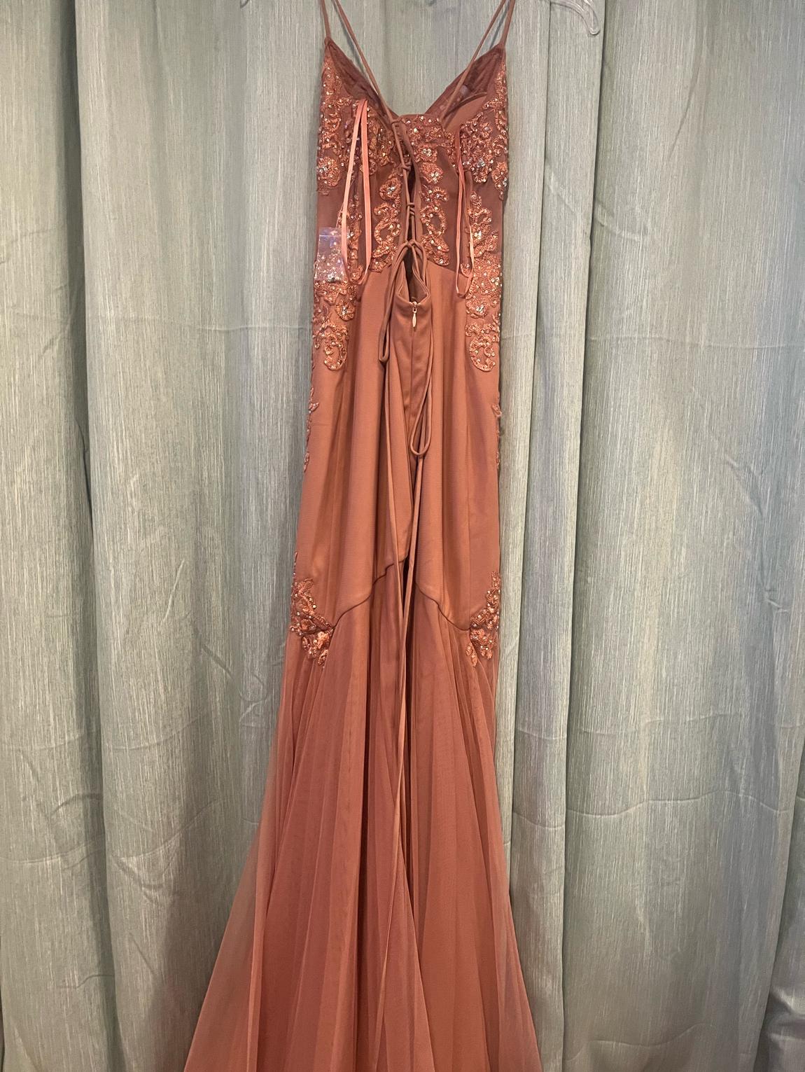 Size 2 Prom Lace Coral Mermaid Dress on Queenly