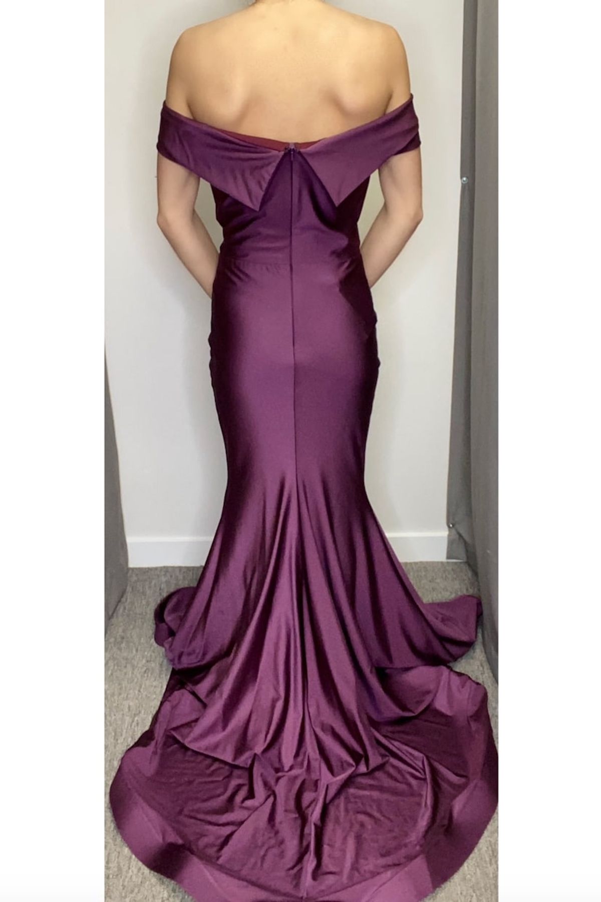 Style 595 Jessica Angel Purple Size 4 Prom Bridesmaid Mermaid Dress on Queenly