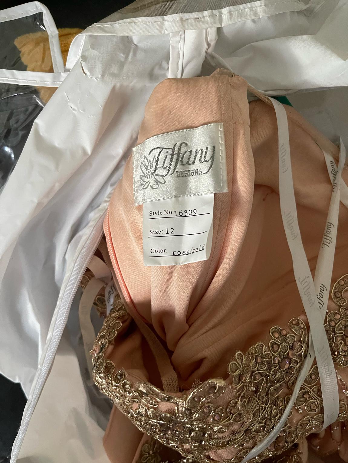 Tiffany’s Size 12 Rose Gold Dress With Train on Queenly