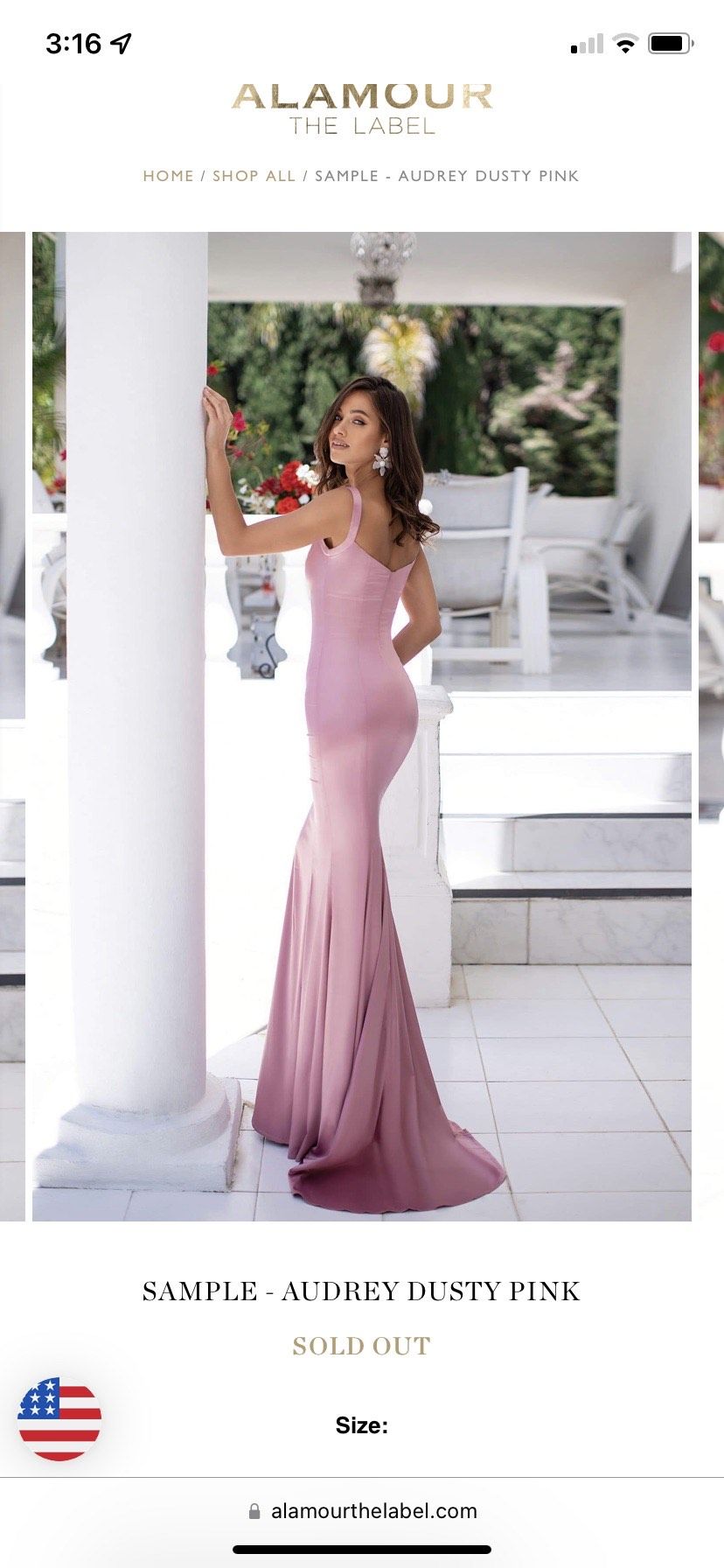 Alamour the Label Size 00 Bridesmaid Satin Light Pink Mermaid Dress on Queenly