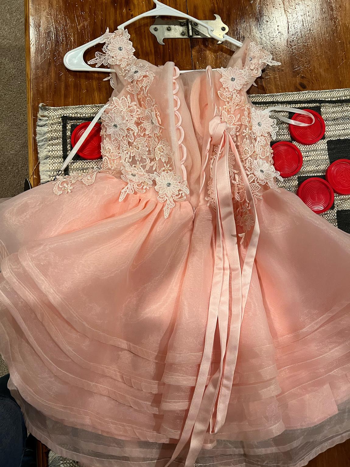 Size 8 Homecoming Lace Coral A-line Dress on Queenly