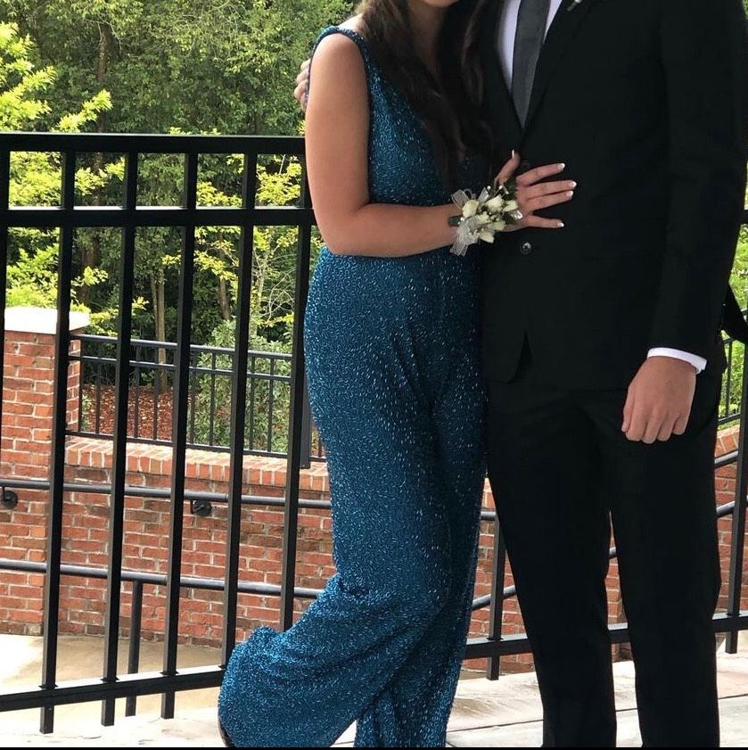 Sherri Hill Size 2 Prom Blue Formal Jumpsuit on Queenly