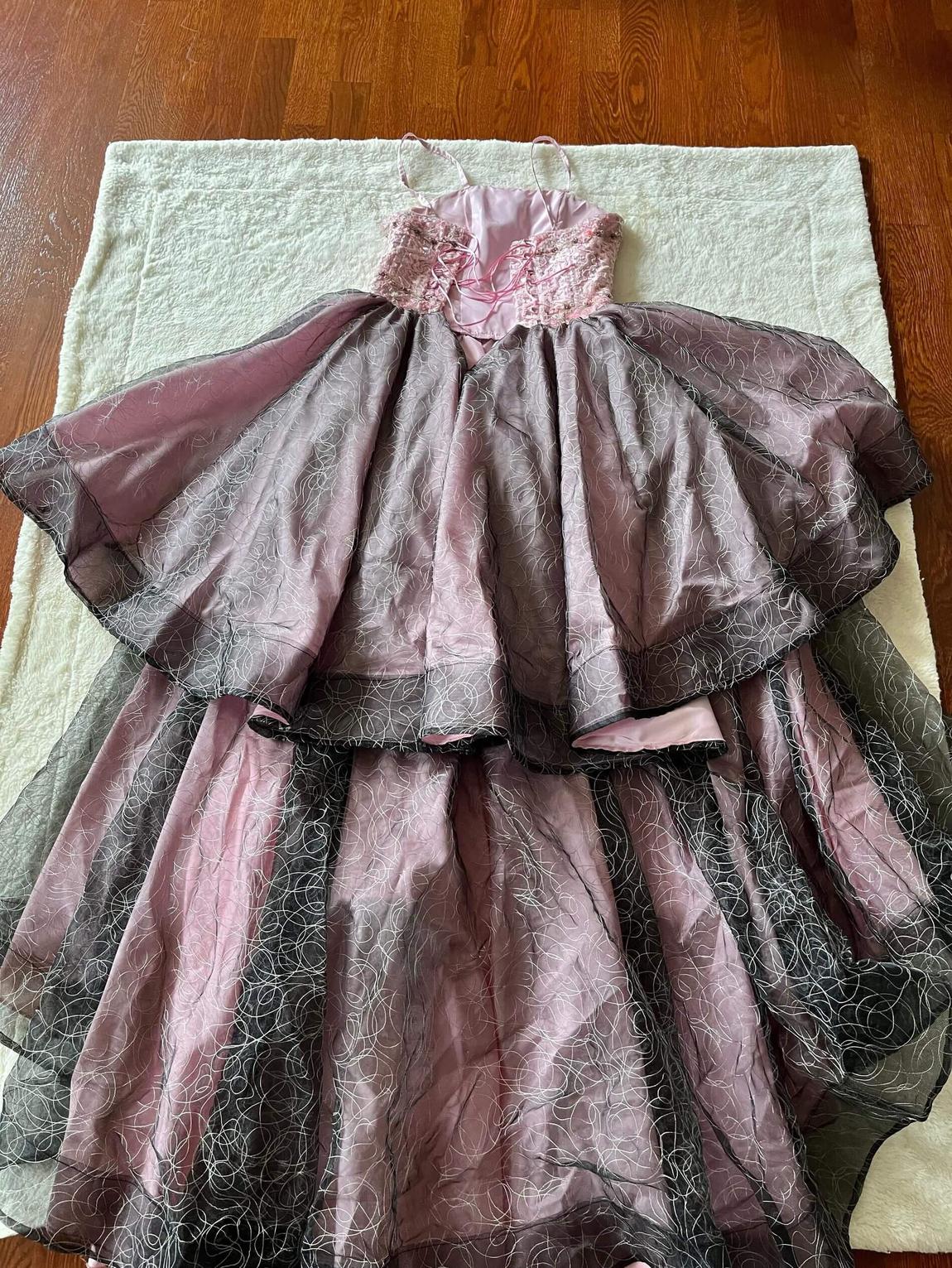 Girls Size 14 Pageant Lace Pink Dress With Train on Queenly