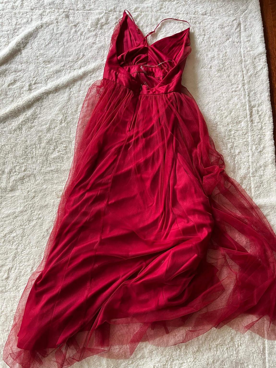 Size 00 Wedding Guest Red Floor Length Maxi on Queenly