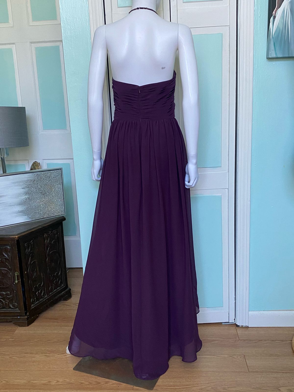 Sydney James Size 8 Prom Halter Purple A-line Dress on Queenly