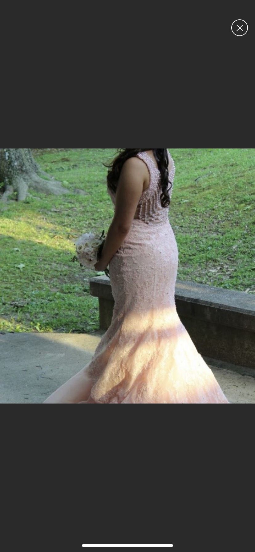Sherri Hill Size 12 Prom Lace Light Pink Mermaid Dress on Queenly