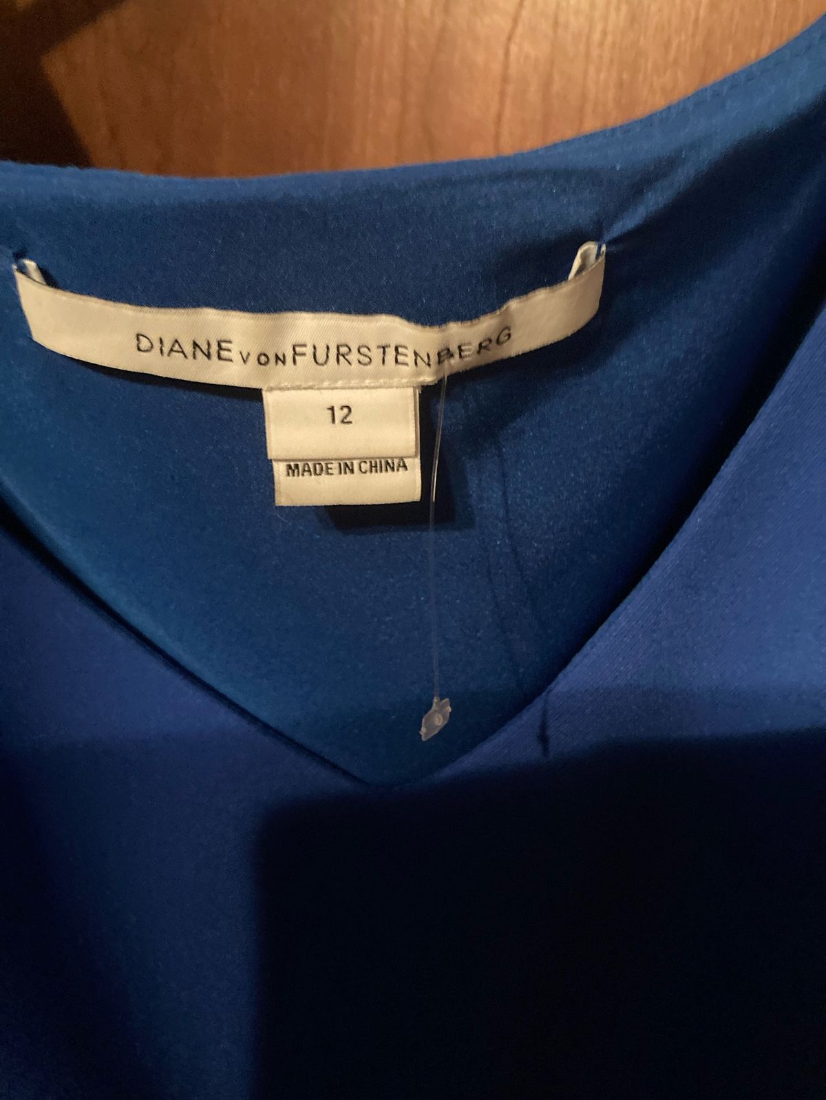 Diane Von Furstenberg Size 12 Blue Cocktail Dress on Queenly