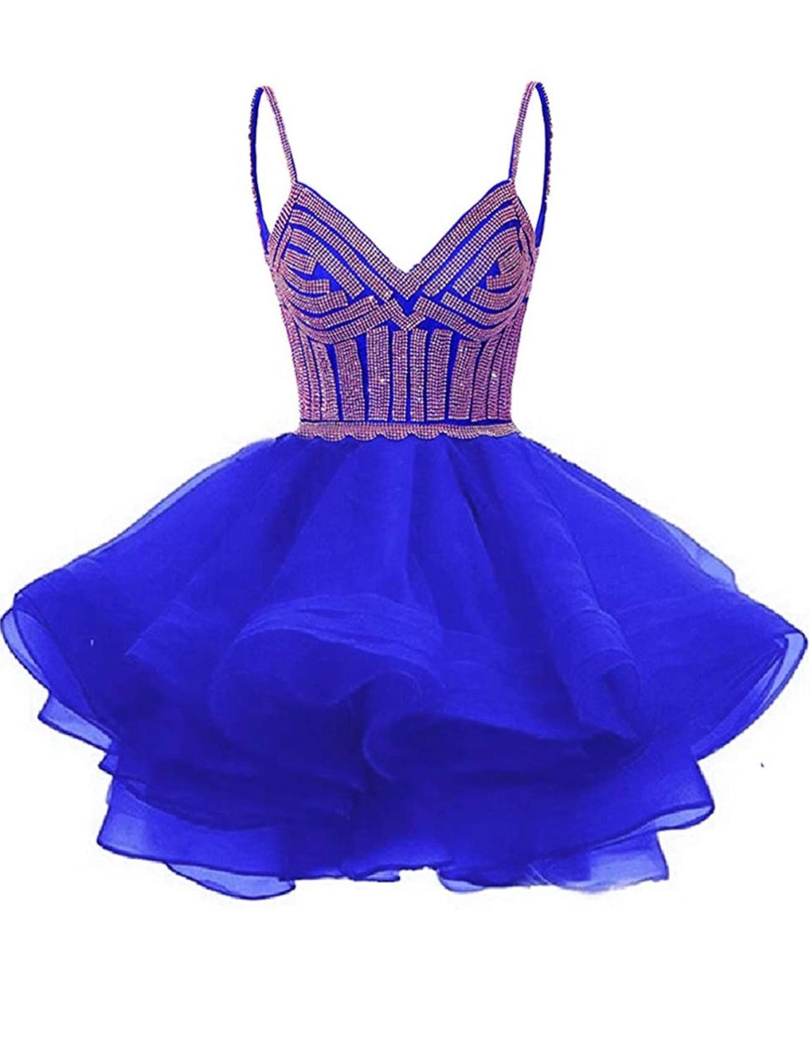 Size 2 Homecoming Sequined Royal Blue Cocktail Dress on Queenly