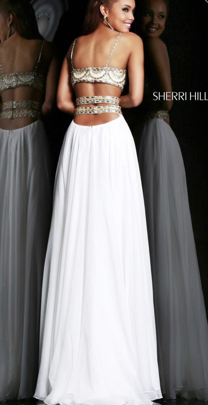 SHERRI HILL Size 6 Prom Strapless Sequined White A-line Dress on Queenly