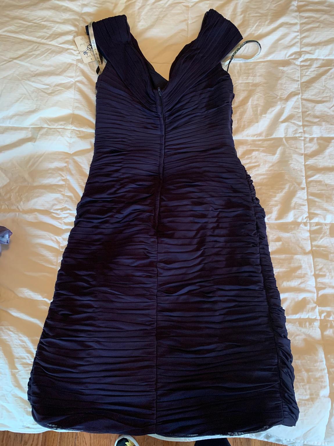 Rina DiMontella Size 10 Off The Shoulder Navy Blue Cocktail Dress on Queenly