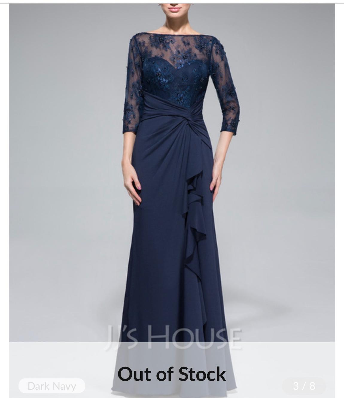 Plus Size 22 Navy Blue Floor Length Maxi on Queenly