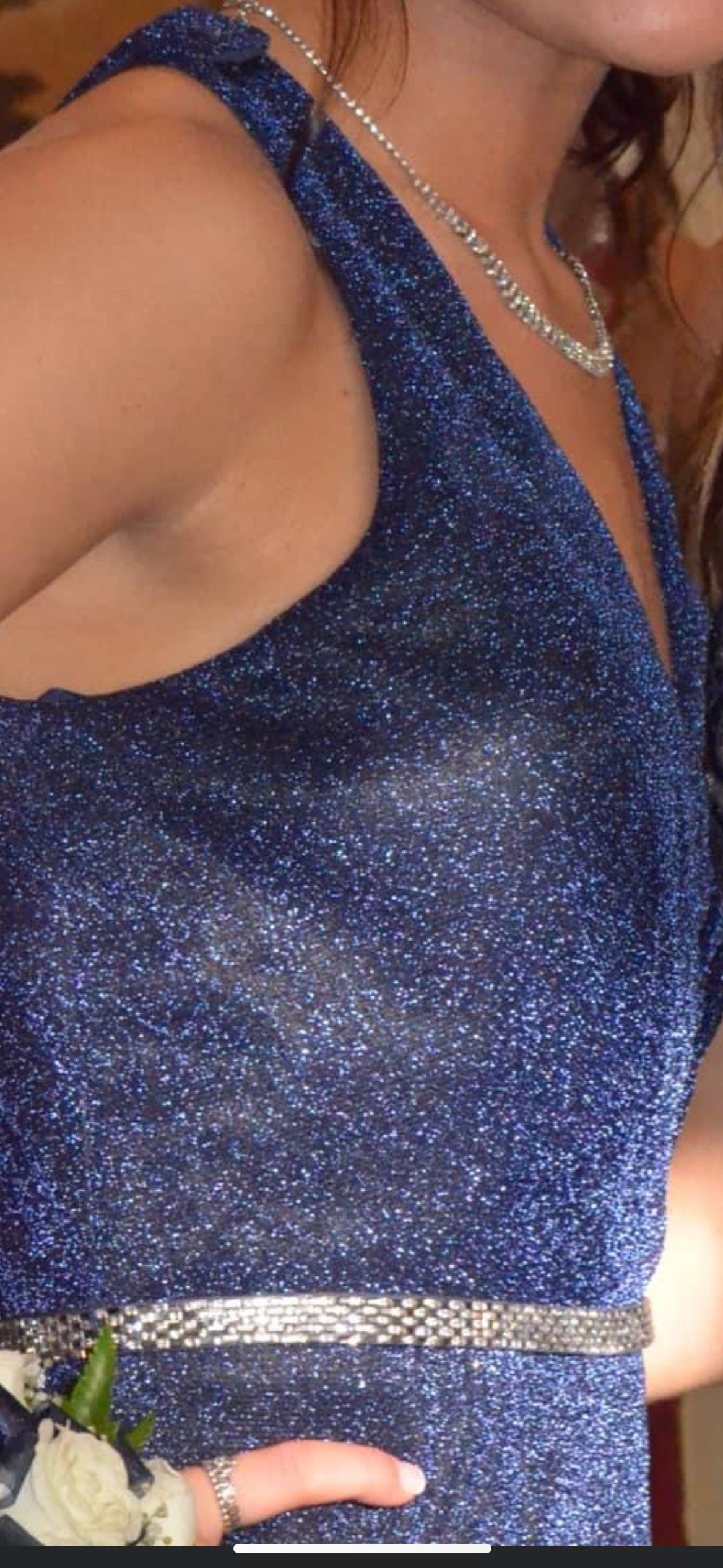 Temptation Size 6 Homecoming Sequined Blue Cocktail Dress on Queenly