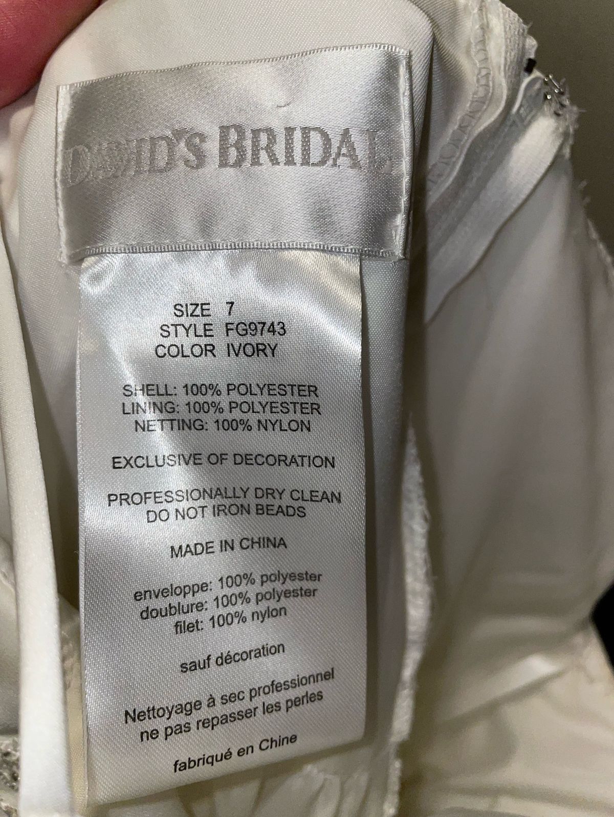 David's Bridal Girls Size 7 White A-line Dress on Queenly