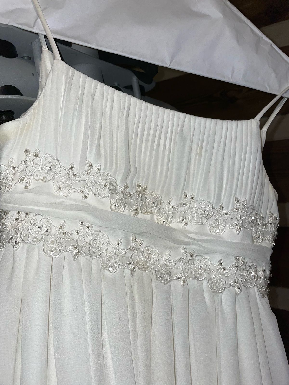 David's Bridal Girls Size 7 White A-line Dress on Queenly