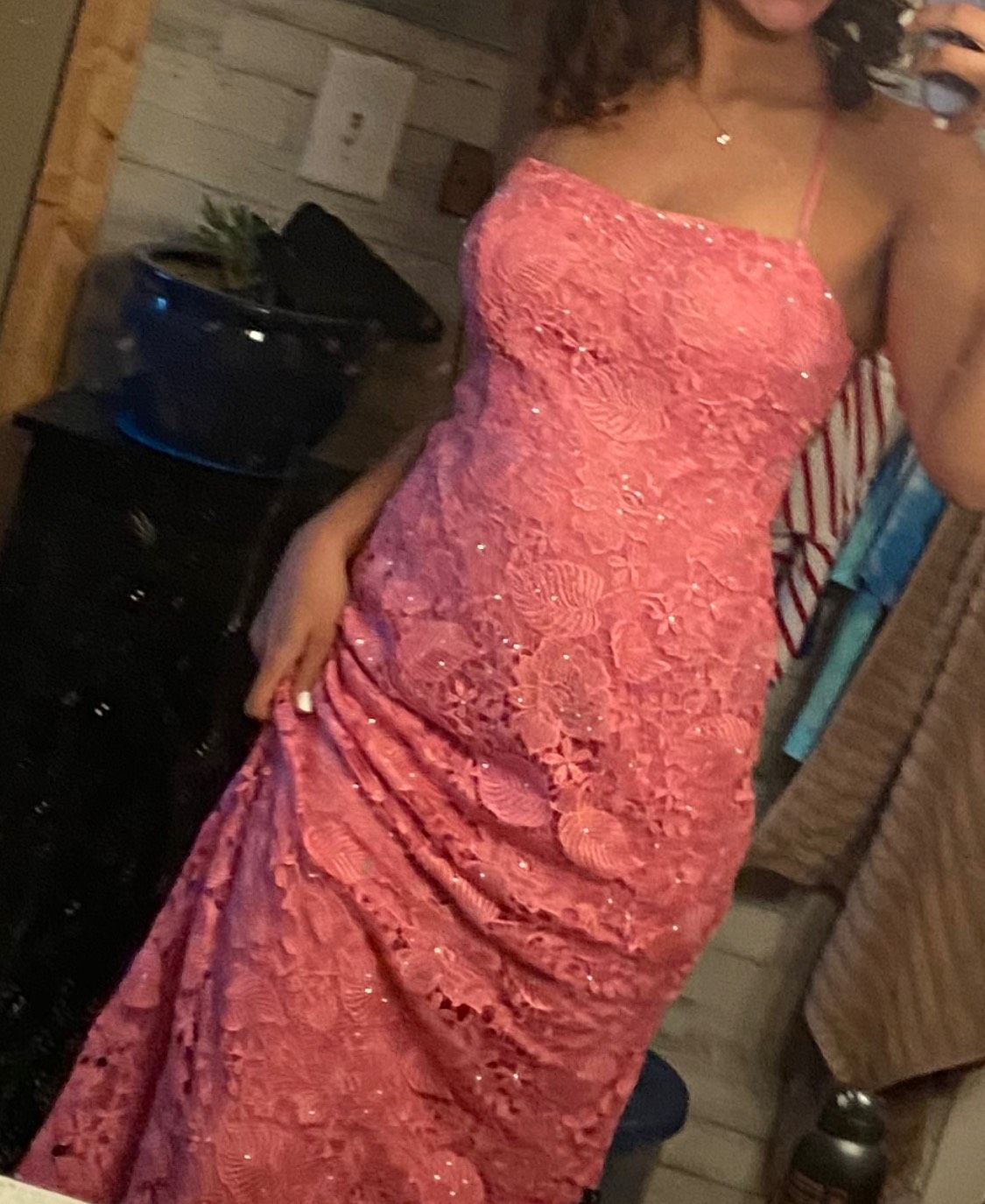 David's Bridal Size 8 Prom Pink Mermaid Dress on Queenly
