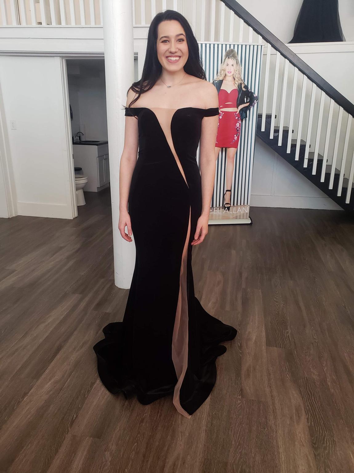 Jessica Angel Size 4 Velvet Black Mermaid Dress on Queenly
