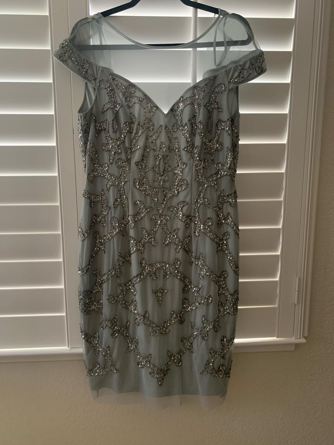 Adriana Papell Size 6 Silver Cocktail Dress on Queenly