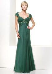 Jean De Lys Size 8 Prom Cap Sleeve Lace Emerald Green Ball Gown on Queenly