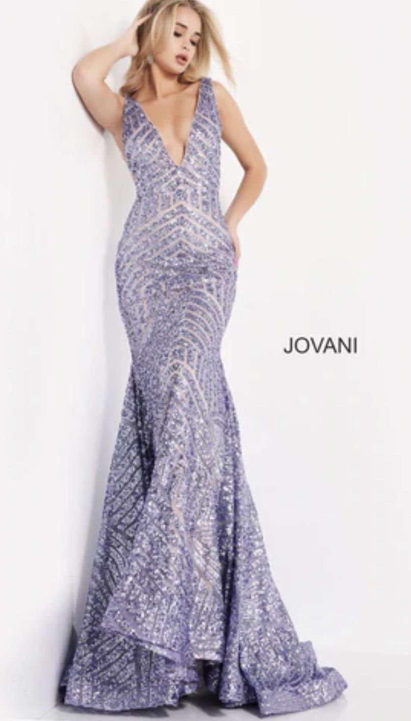 Jovani Size 6 Prom Purple Mermaid Dress on Queenly