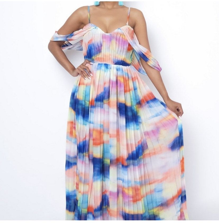 Latiste Size 8 Off The Shoulder Multicolor Ball Gown on Queenly