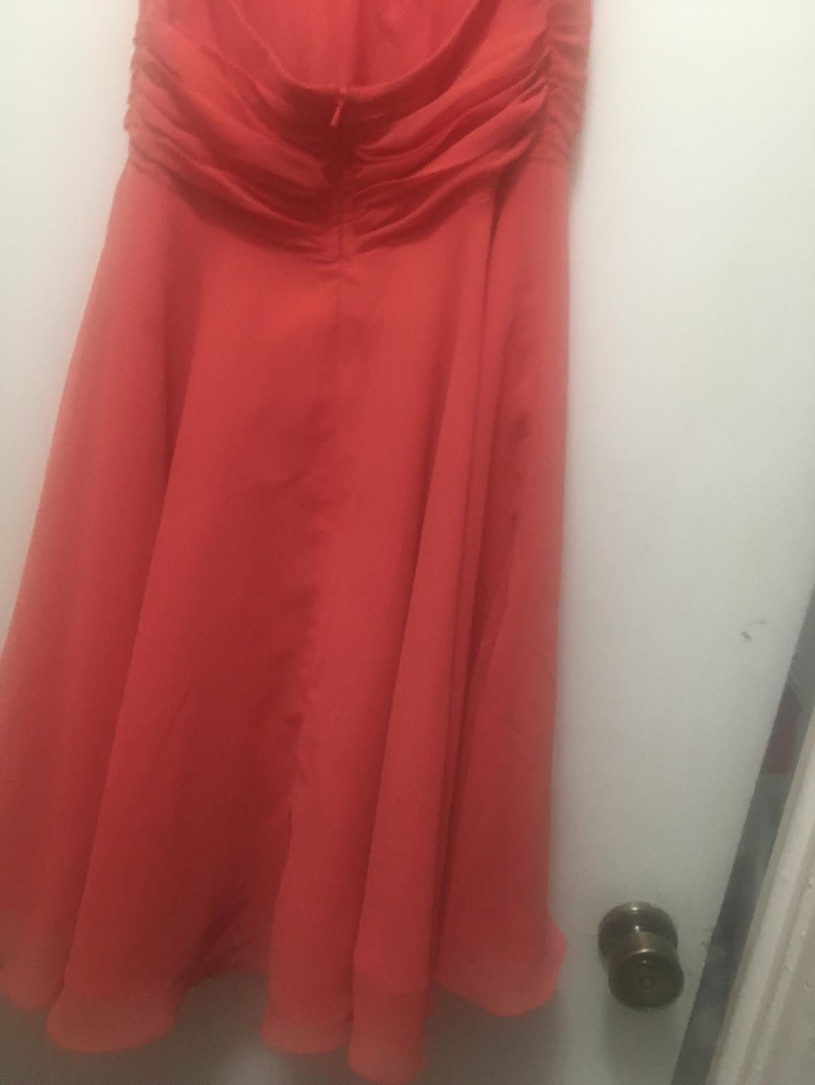 Bari Jay Size 10 Prom Halter Coral A-line Dress on Queenly