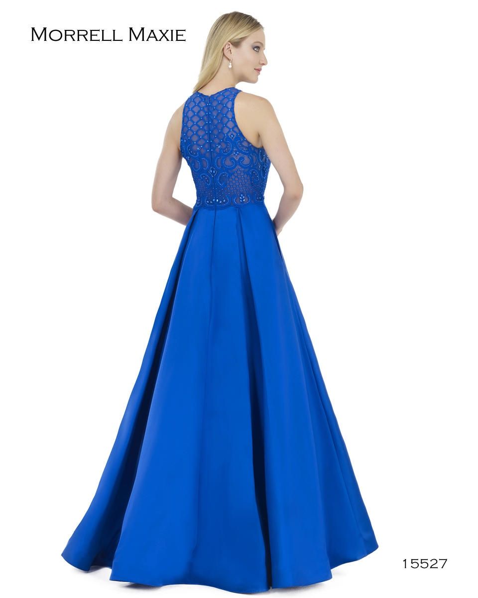 Style 15527 Morrell Maxie Size 14 Satin Royal Blue Ball Gown on Queenly