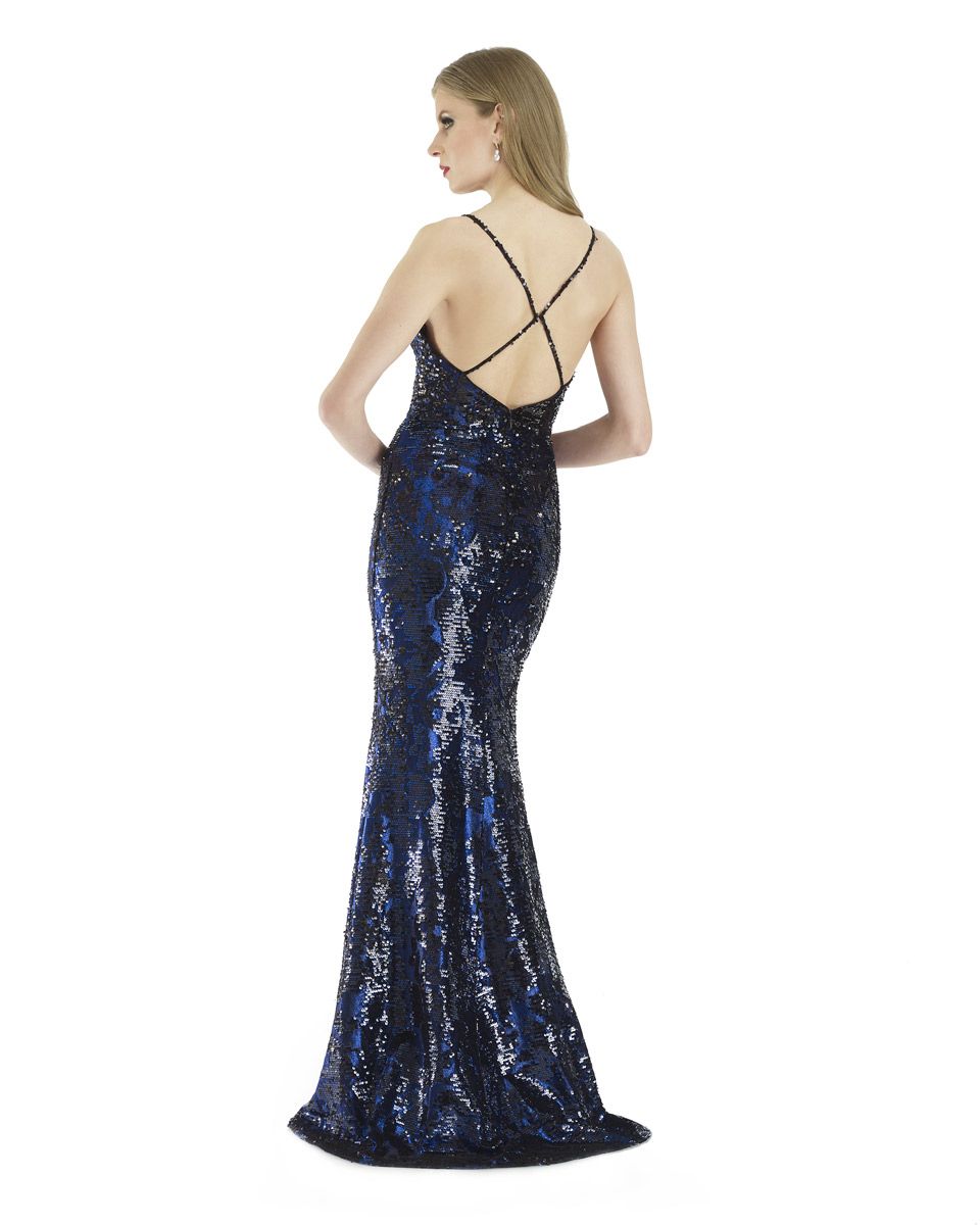 Style 15910 Morrell Maxie Size 2 Sequined Black Floor Length Maxi on Queenly