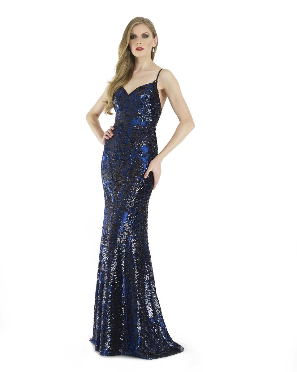 Style 15910 Morrell Maxie Size 2 Sequined Black Floor Length Maxi on Queenly