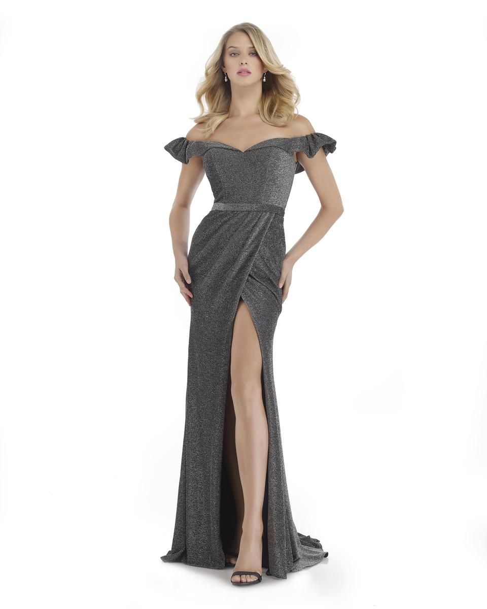 Style 16079 Morrell Maxie Size 8 Silver Side Slit Dress on Queenly
