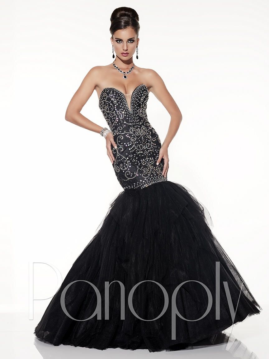 Style 14814 Panoply Size 6 Pageant Black Mermaid Dress on Queenly