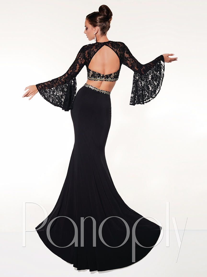 Style 14844 Panoply Size 6 Prom Lace Black Mermaid Dress on Queenly