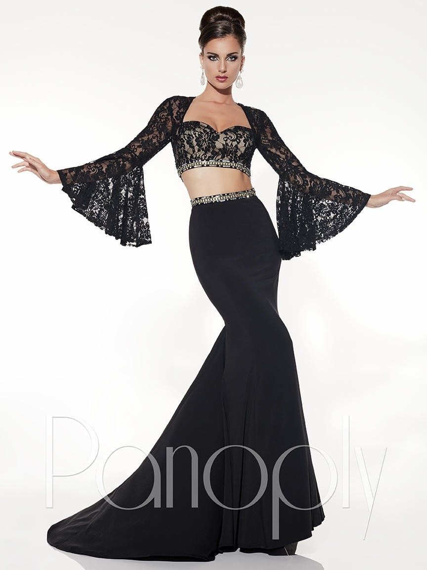 Style 14844 Panoply Size 6 Prom Lace Black Mermaid Dress on Queenly