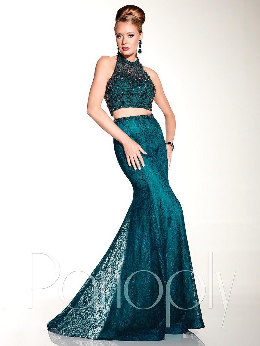 Style 14812 Panoply Size 2 Prom Sequined Blue Mermaid Dress on Queenly