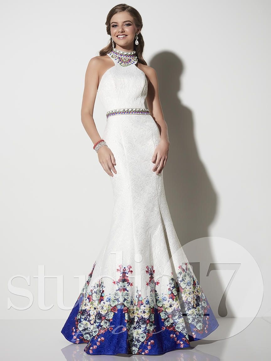 Style 12636 Studio 17 Size 6 White Mermaid Dress on Queenly