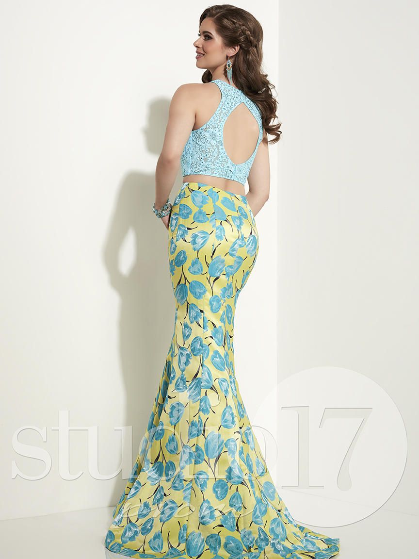 Style 12628 Studio 17 Size 10 Prom Sequined Light Blue Mermaid Dress on Queenly