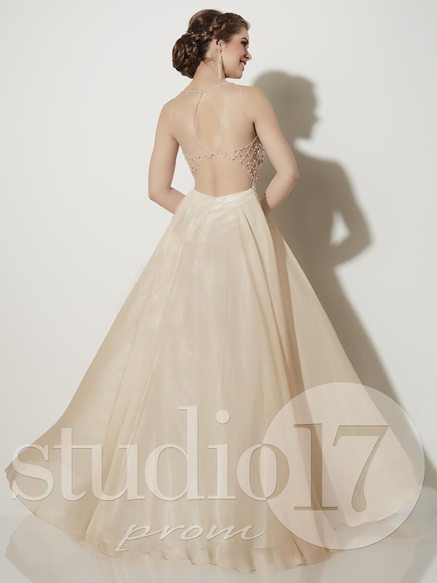 Style 12616 Studio 17 Size 2 Prom Sequined Gold Ball Gown on Queenly