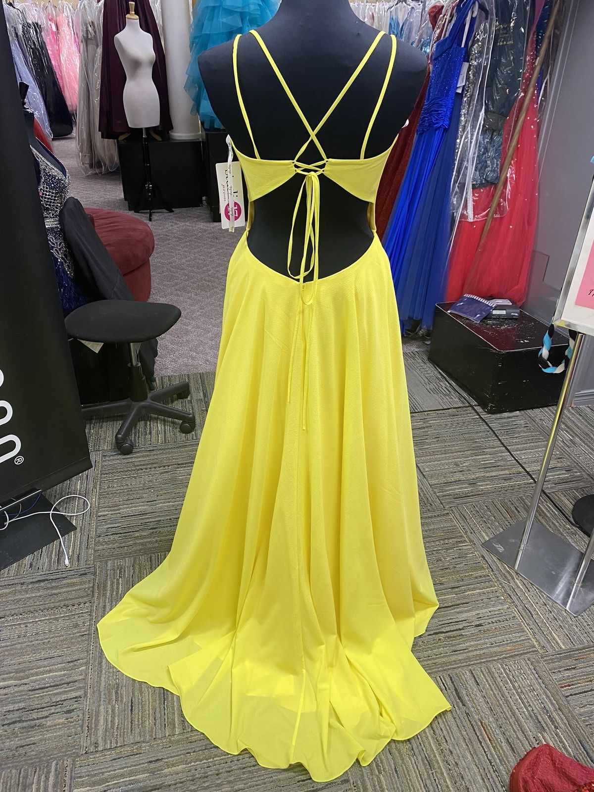 Style 12863 Studio 17 Size 12 Lace Yellow Ball Gown on Queenly