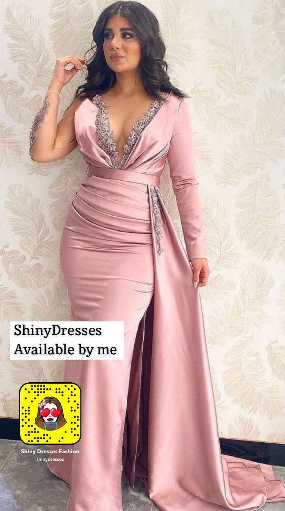 Shiny Dresses Fashion Size 6 Prom Plunge Lace Light Pink Side Slit Dress on Queenly