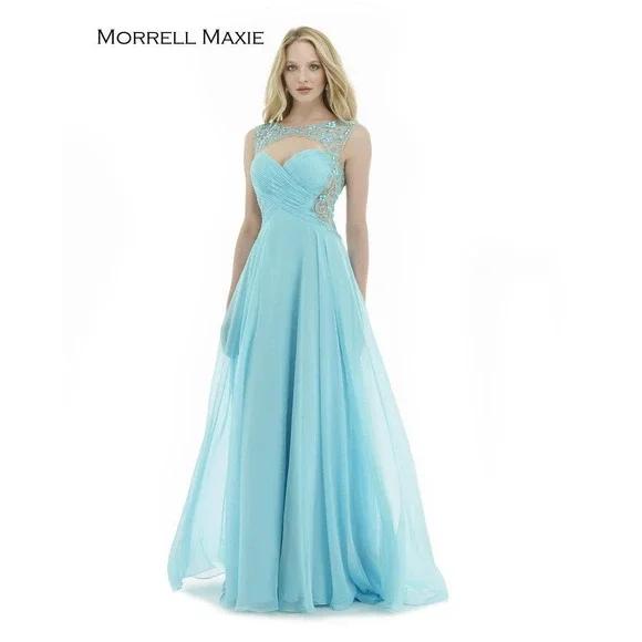 Style 15136 Morrell Maxie Size 10 Sheer Blue A-line Dress on Queenly