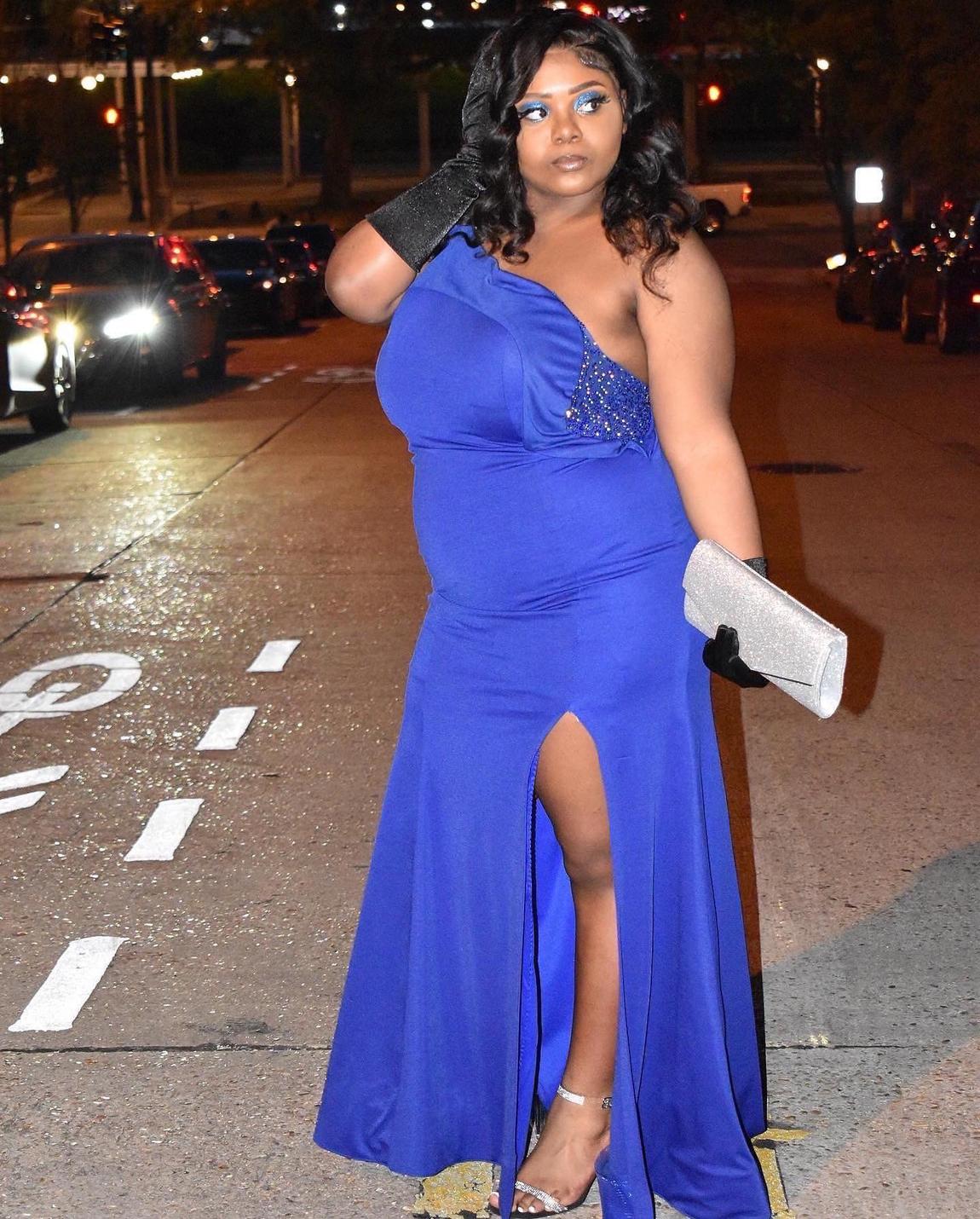 j Size 14 Blue Side Slit Dress on Queenly
