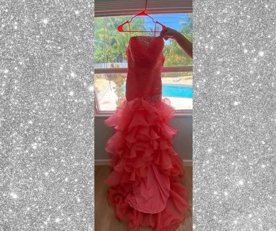 Size 6 Prom Strapless Sequined Hot Pink Ball Gown on Queenly