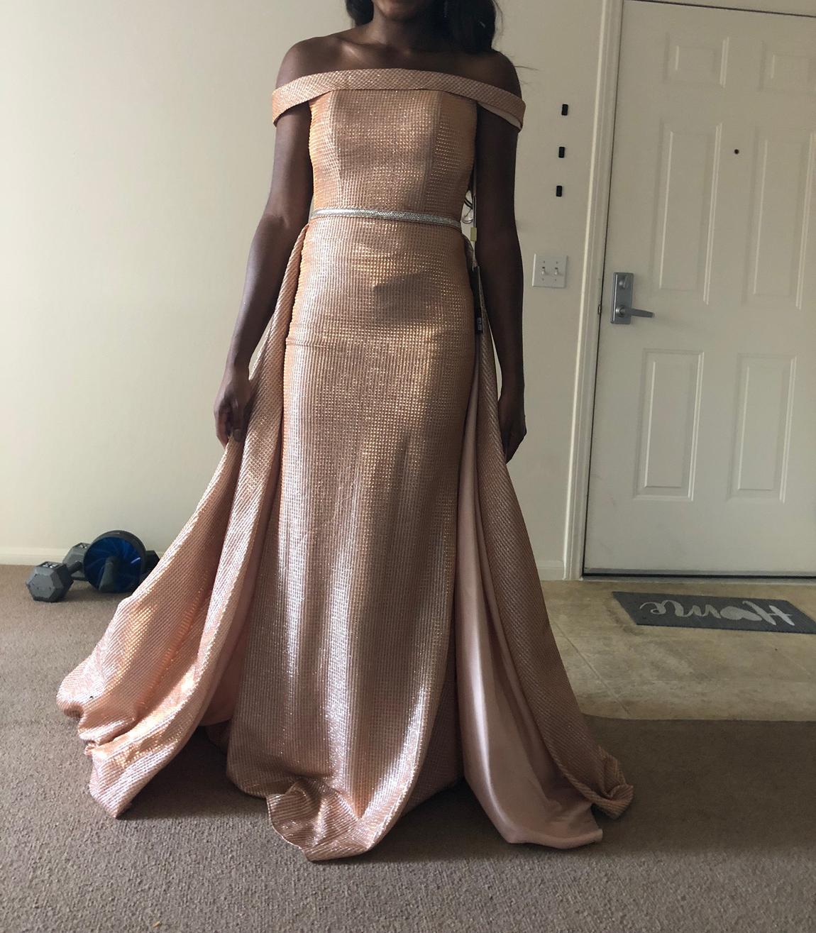 Size 10 Pageant Rose Gold Dress With Train on Queenly