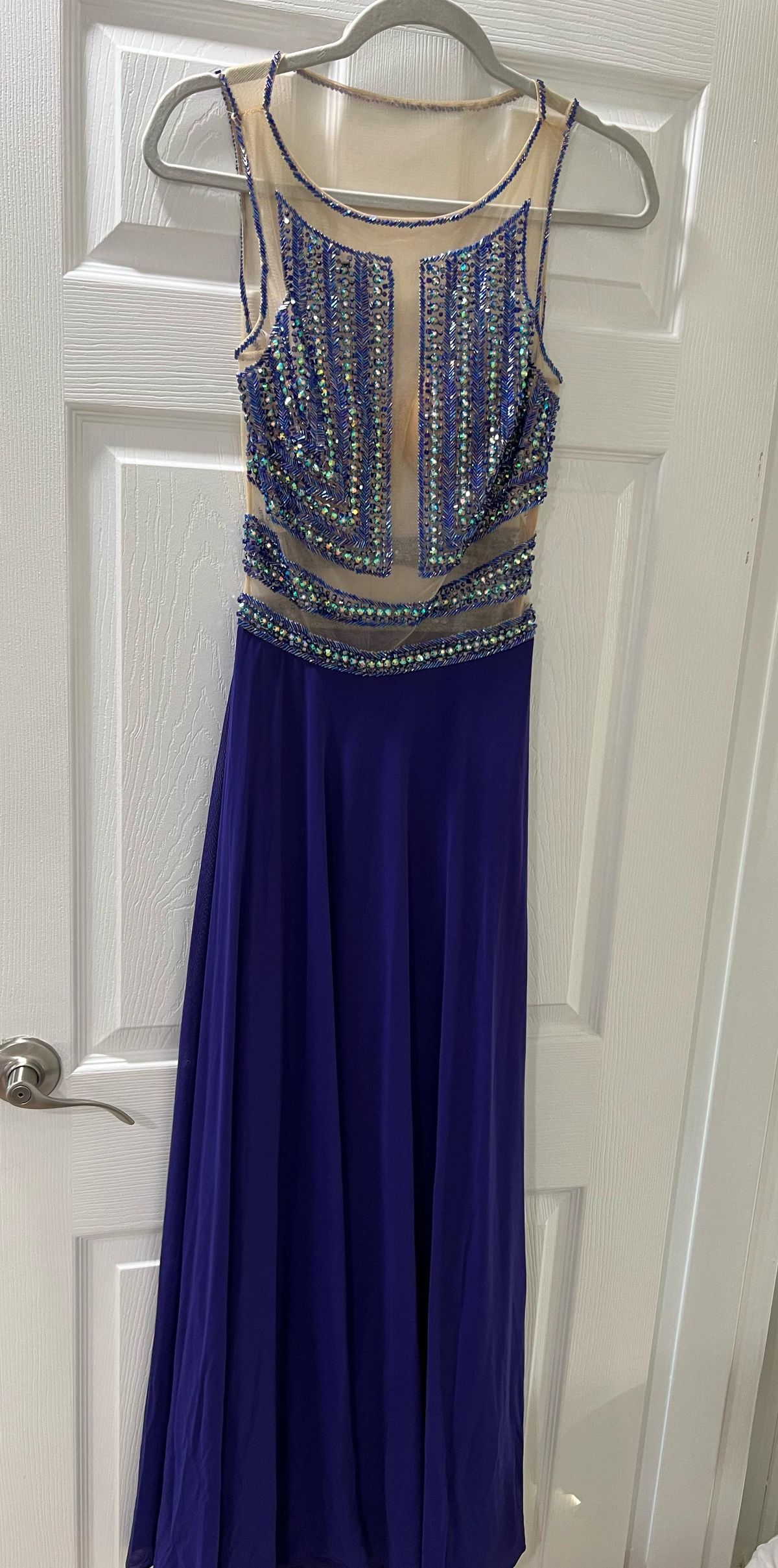 Jovani Size 2 Prom High Neck Sequined Purple Floor Length Maxi on Queenly