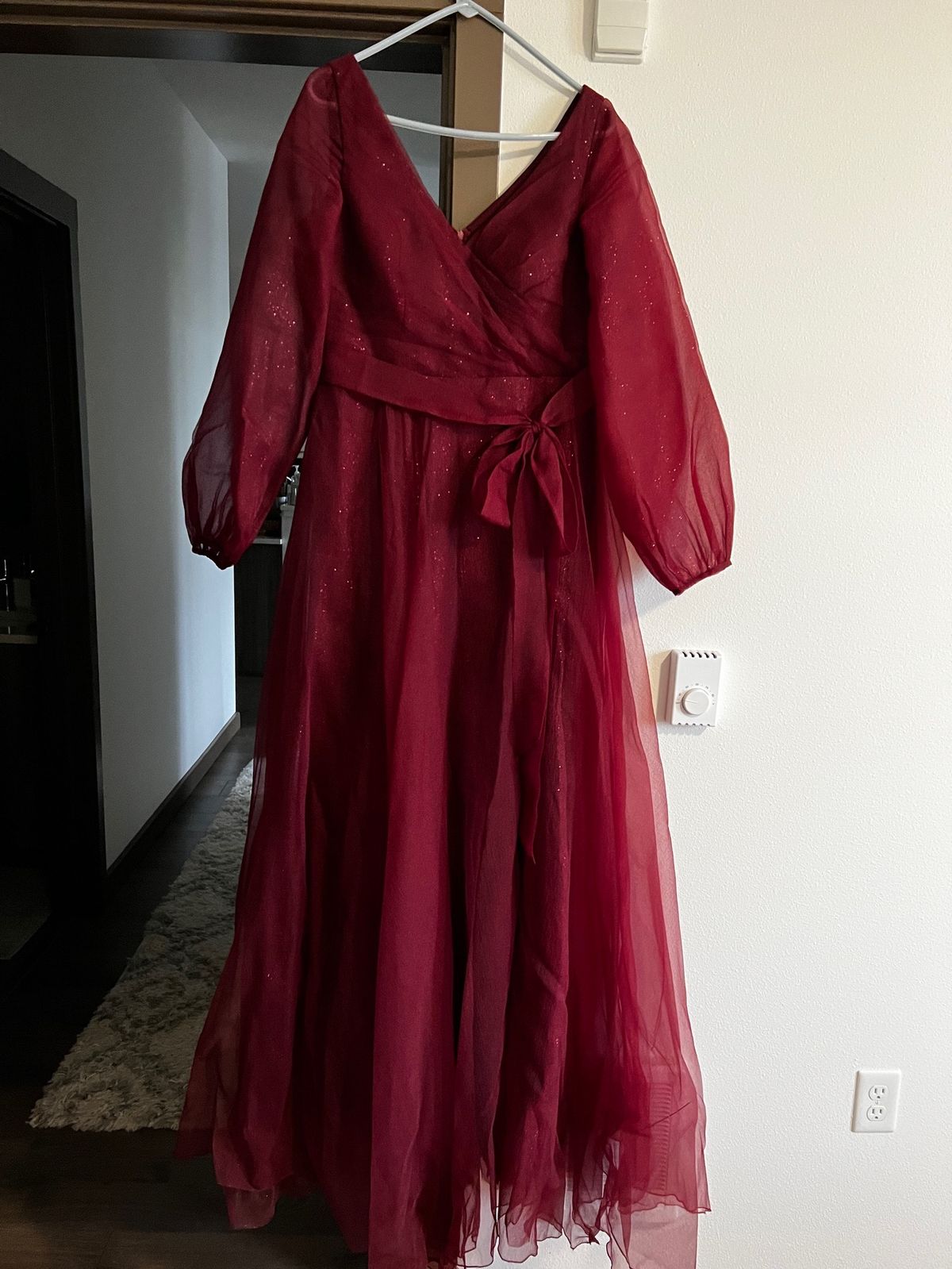 Size 8 Burgundy Red Floor Length Maxi on Queenly