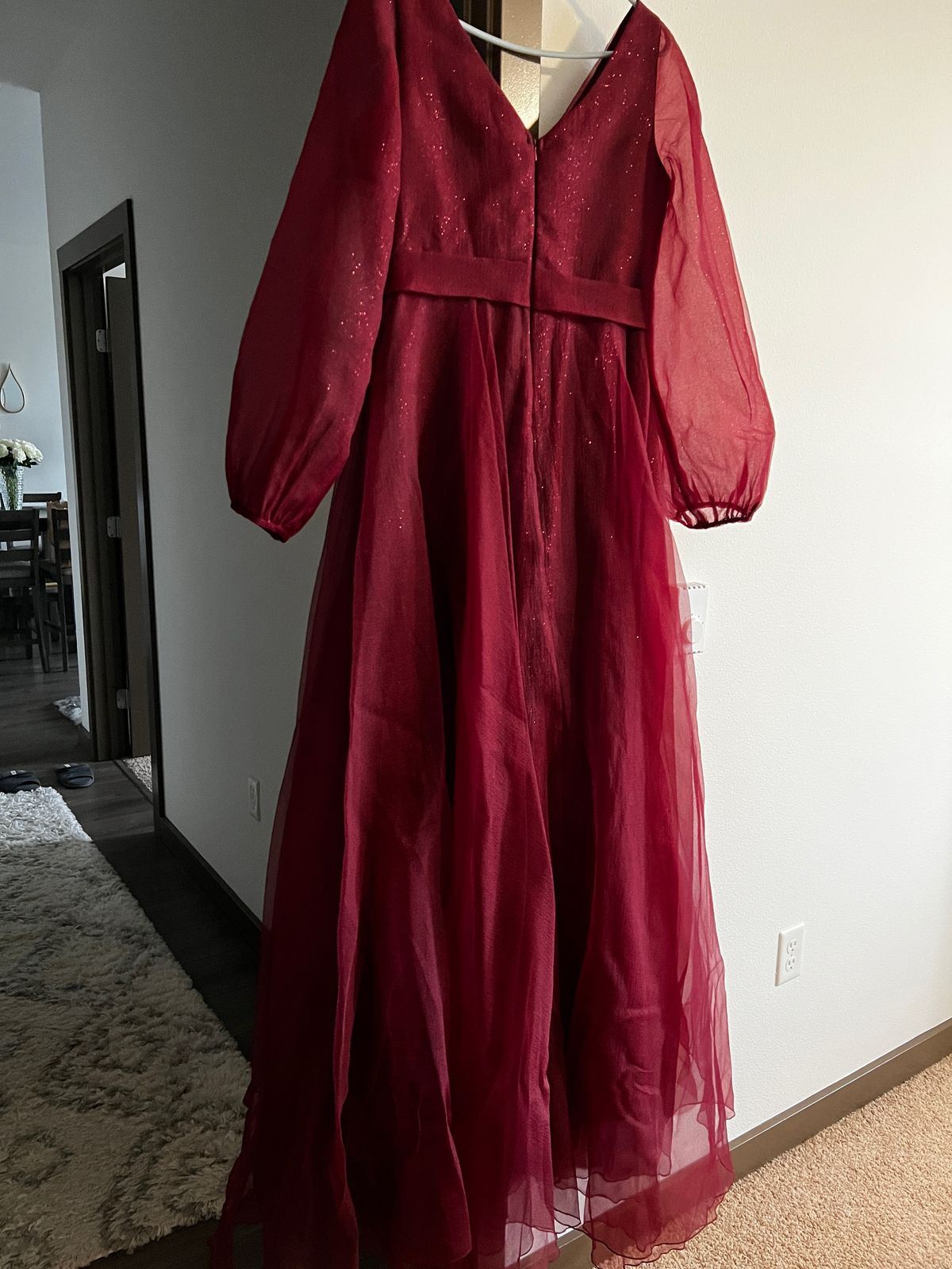Size 8 Burgundy Red Floor Length Maxi on Queenly