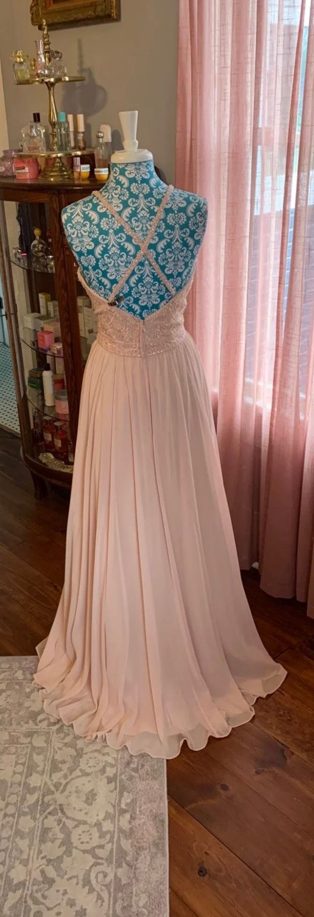 MoriLee Size 12 Prom Lace Light Pink Floor Length Maxi on Queenly
