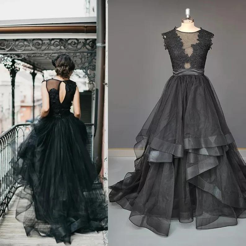 Size 12 Black Ball Gown on Queenly