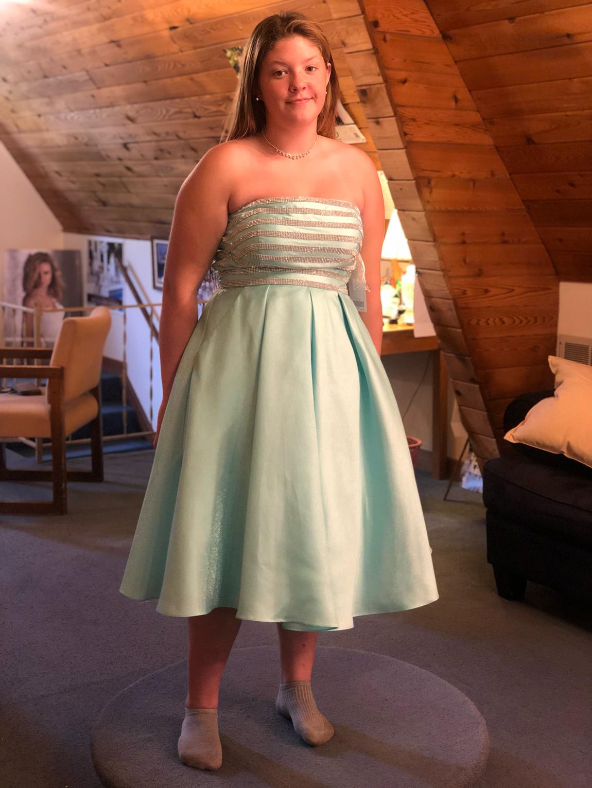 studio 17 Size 14 Pageant Strapless Blue Ball Gown on Queenly