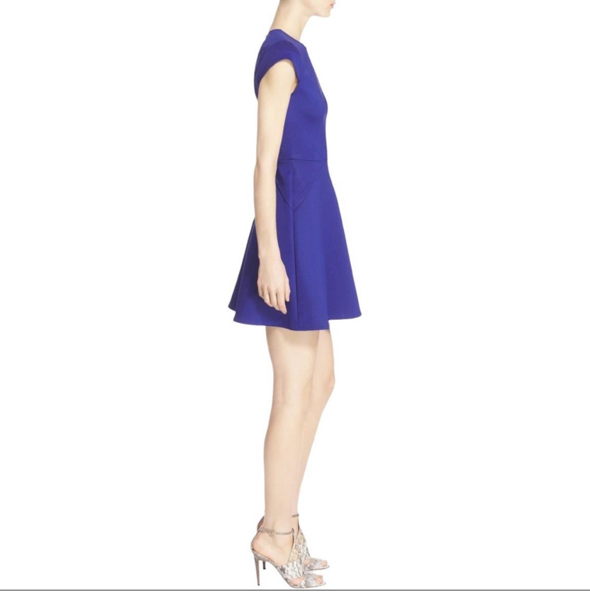 Ted Baker London Size 4 Prom Cap Sleeve Sequined Royal Blue Cocktail Dress on Queenly
